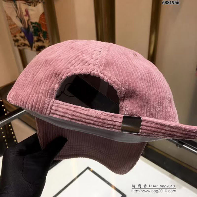 YSL聖羅蘭 跑量款 2018秋冬新款棒球帽 燈芯絨鴨舌帽 6881956 LLWJ6771